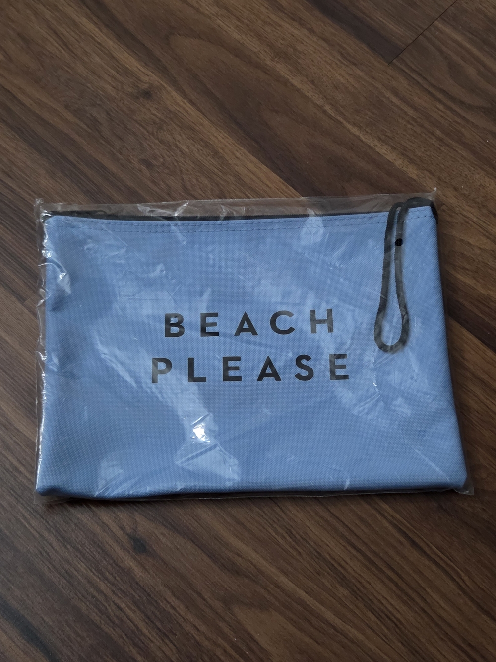 Milly Light Blue "BEACH PLEASE" Wristlet Pouch